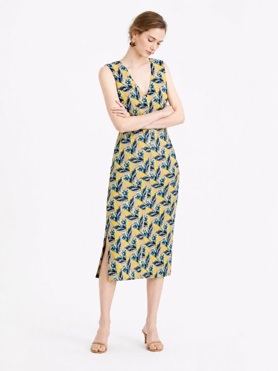 J. Crew Dresses & Skirts - J. Crew 100% Silk Spring Meadow Floral Dress – Size 6 – Yellow